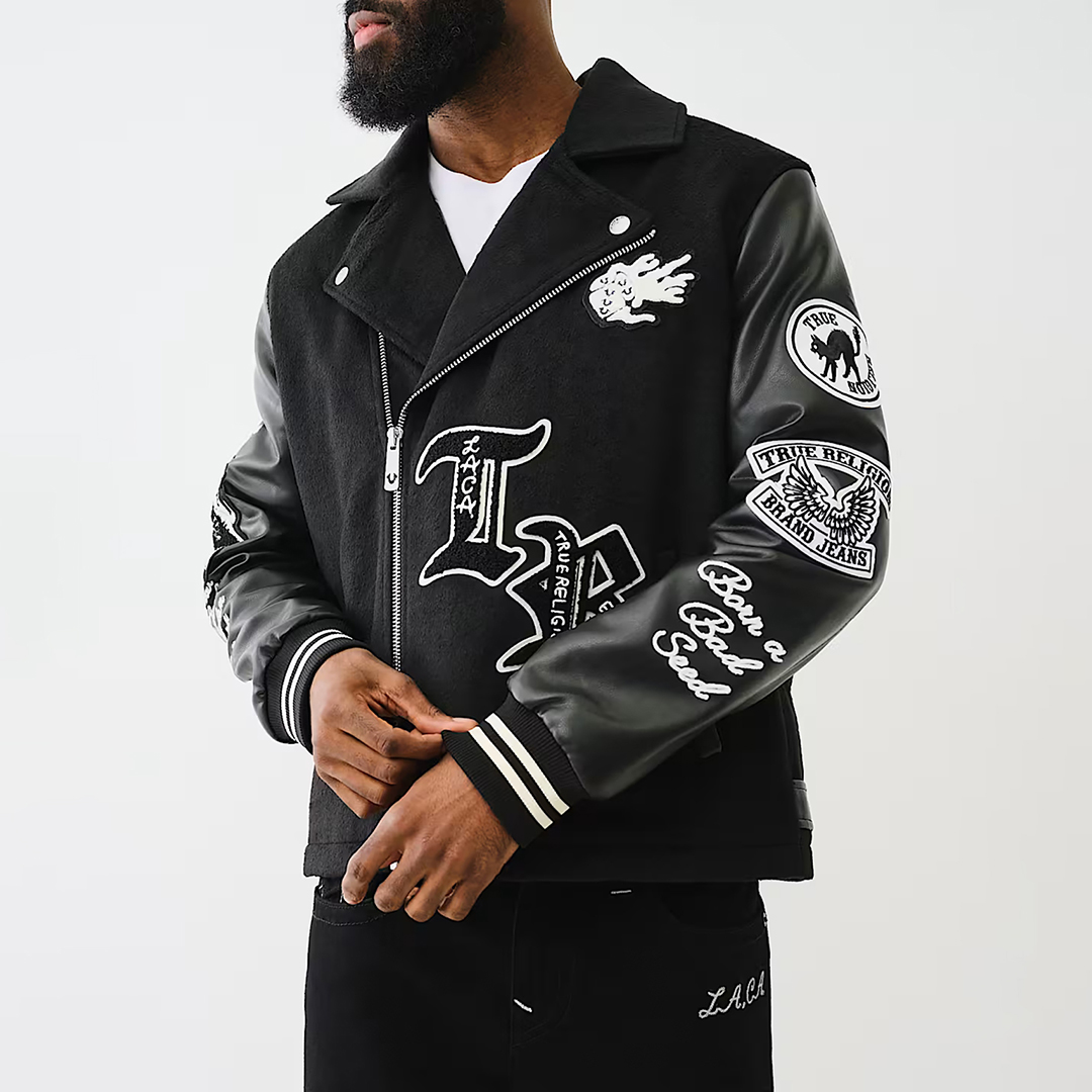 Black Property Of None Biker Jacket