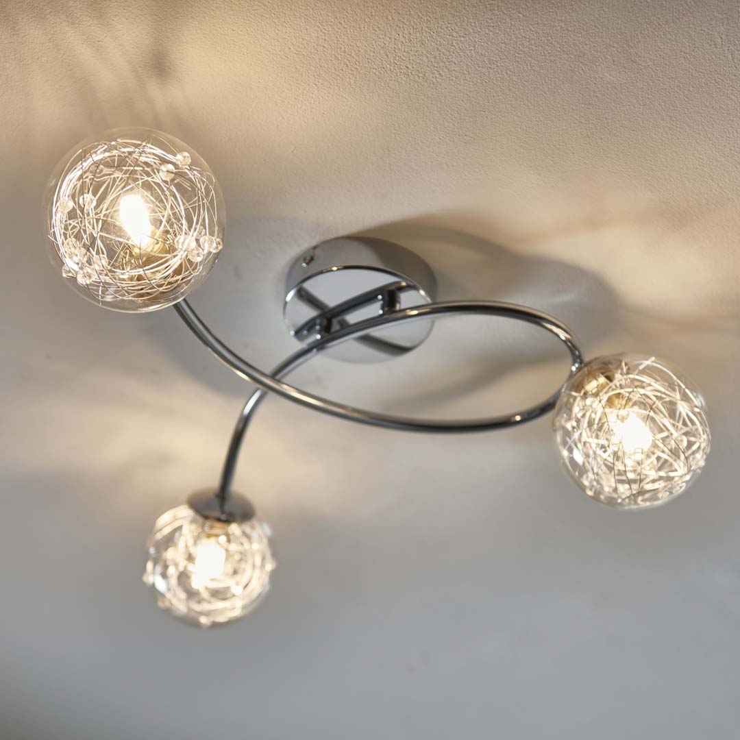 Pagazzi Lighting   Jaymie 3 Light Chrome Semi-Flush Ceiling Light , BrandAlley