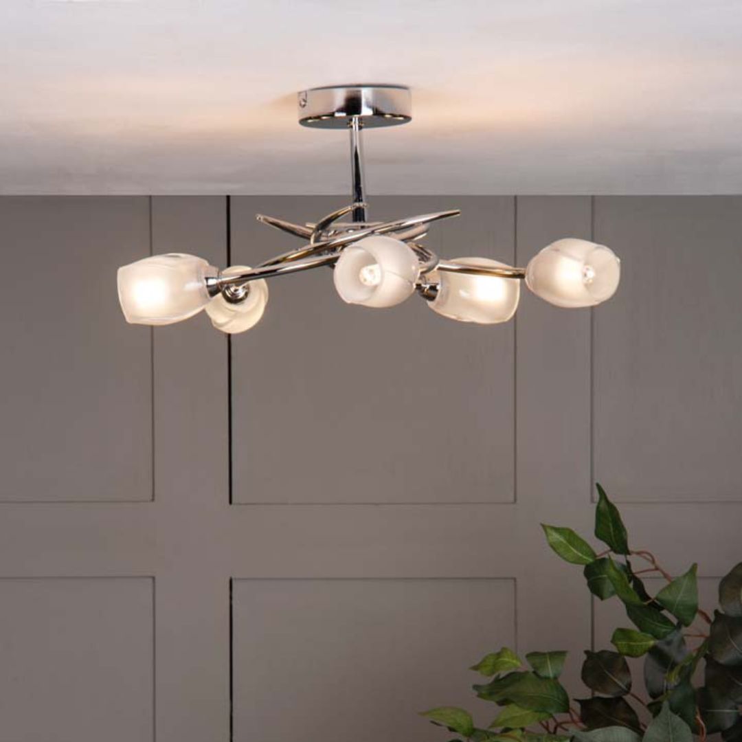 Pagazzi Lighting   Spike 5 Light Semi Flush Ceiling Light , BrandAlley