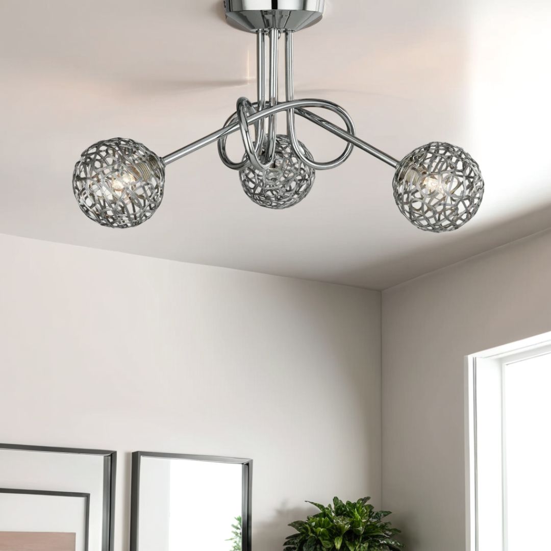 Pagazzi Lighting   Kesha 3 Light Ceiling Light Polished Chrome , BrandAlley