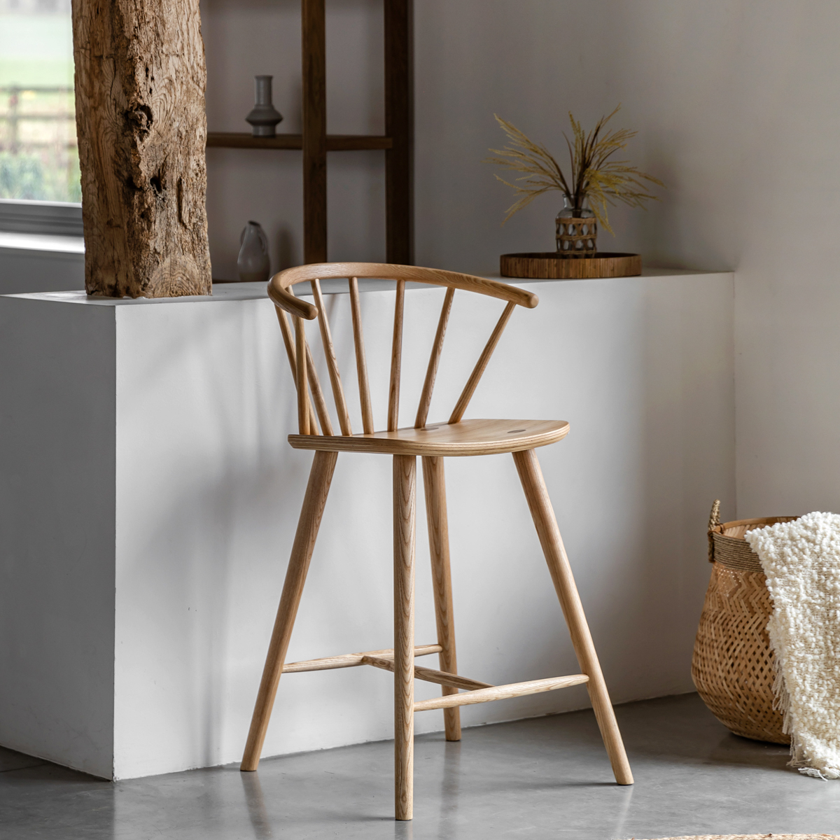 Gallery Living   Timberline Barstool Natural in Size +44, BrandAlley