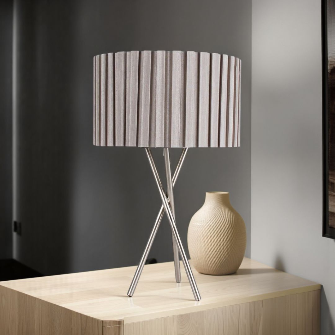 Pagazzi Lighting   Sabella 43cm Table Lamp Satin Nickel , BrandAlley