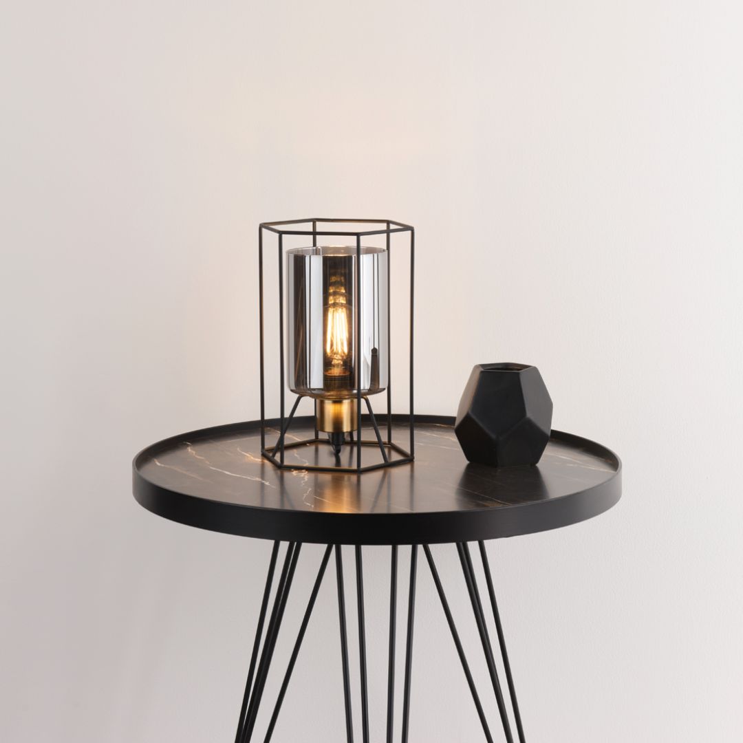 Pagazzi Lighting   Sabrina Black and Smoked Glass Table Lamp , BrandAlley