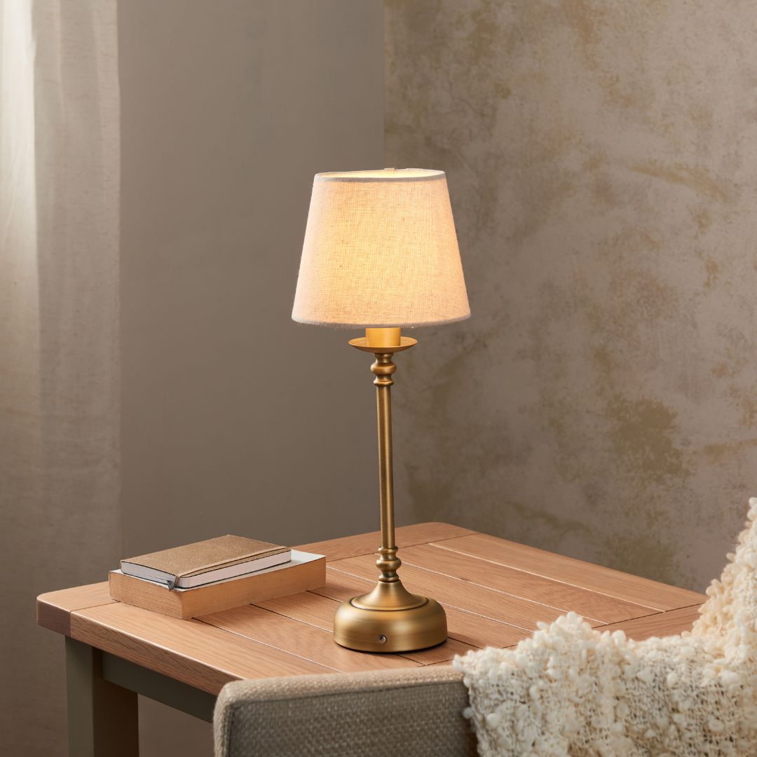 Pagazzi Lighting   Fable Antique Brass LED Rechargeable Touch Table Lamp , BrandAlley