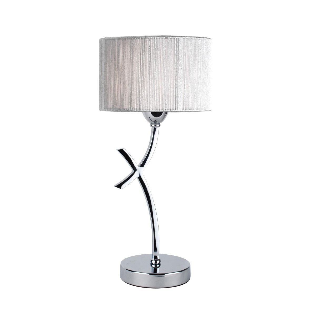 Pagazzi Lighting   Justina 43cm  Polished Chrome Table Lamp with Silver String Shade , BrandAlley