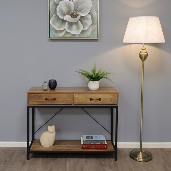 Pagazzi Lighting   Giona Antique Brass & White Floor Lamp , BrandAlley
