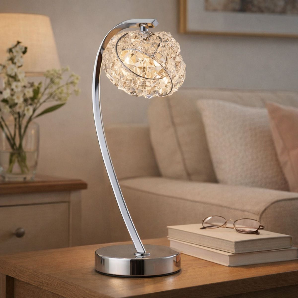 Pagazzi Lighting   Monaco Chrome and Crystal Table Lamp , BrandAlley