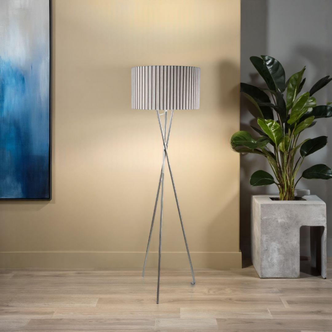 Pagazzi Lighting   Sabella Tripod Floor Lamp Satin Nickel , BrandAlley