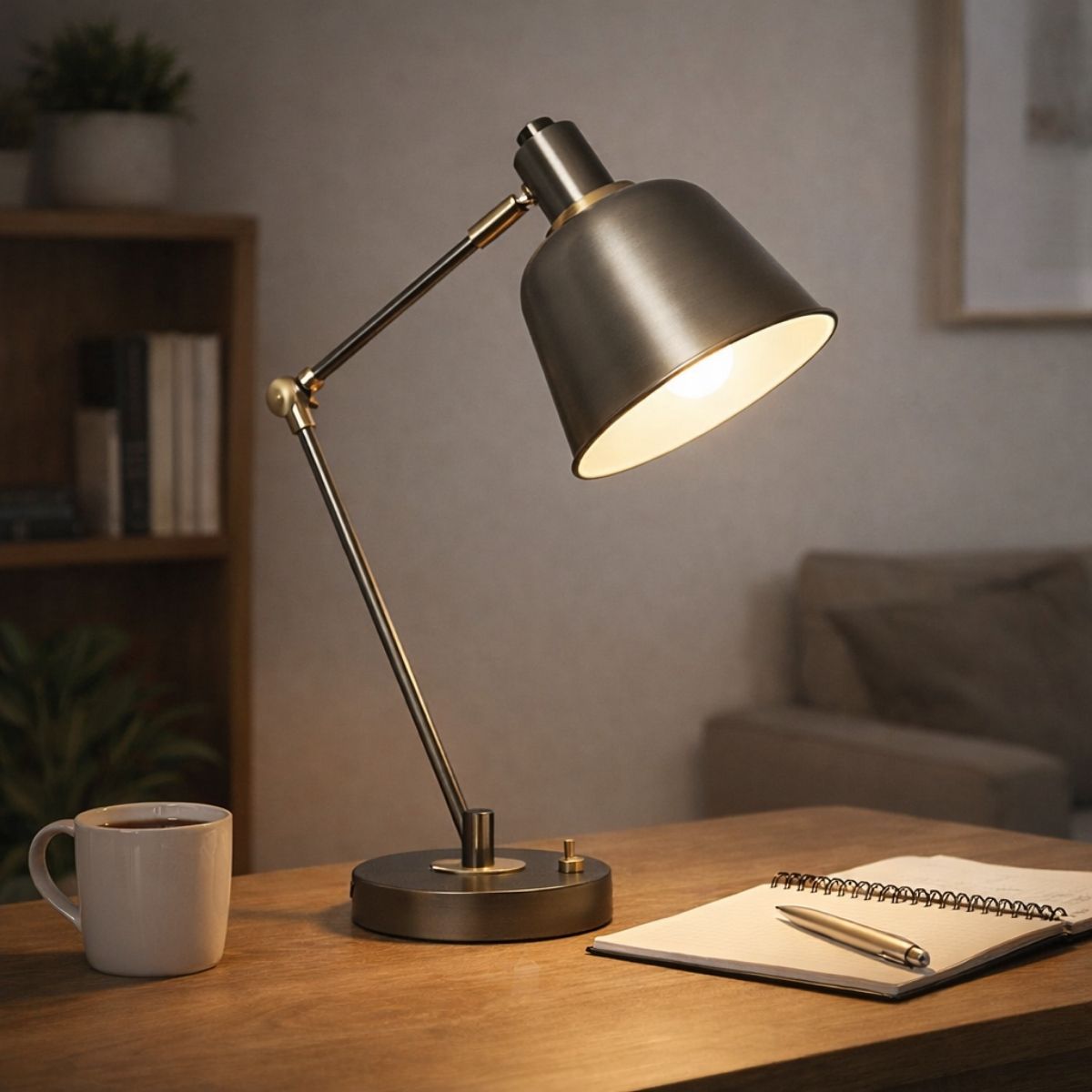 Pagazzi Lighting   Erik Gunmetal Desk Table Lamp , BrandAlley