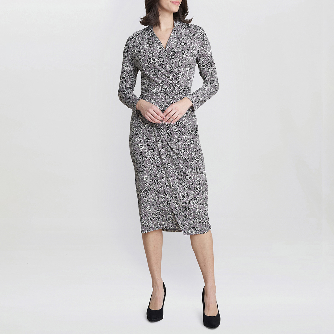 Grey Janet Jersey Wrap Dress