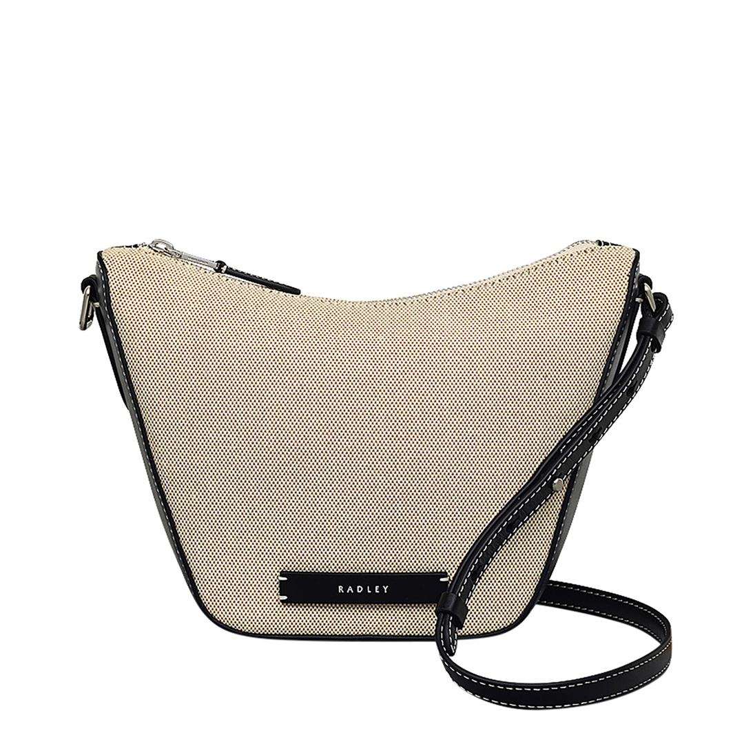 Radley Women's   Beige Natural Oak Street Canvas Small Zip Top Cross Body Handbag in Size Small, BrandAlley