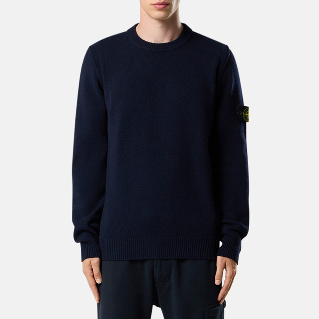 Stone Island Men's   Blue Navy Lambswool Blend Jumper in Size 2XL, BrandAlley