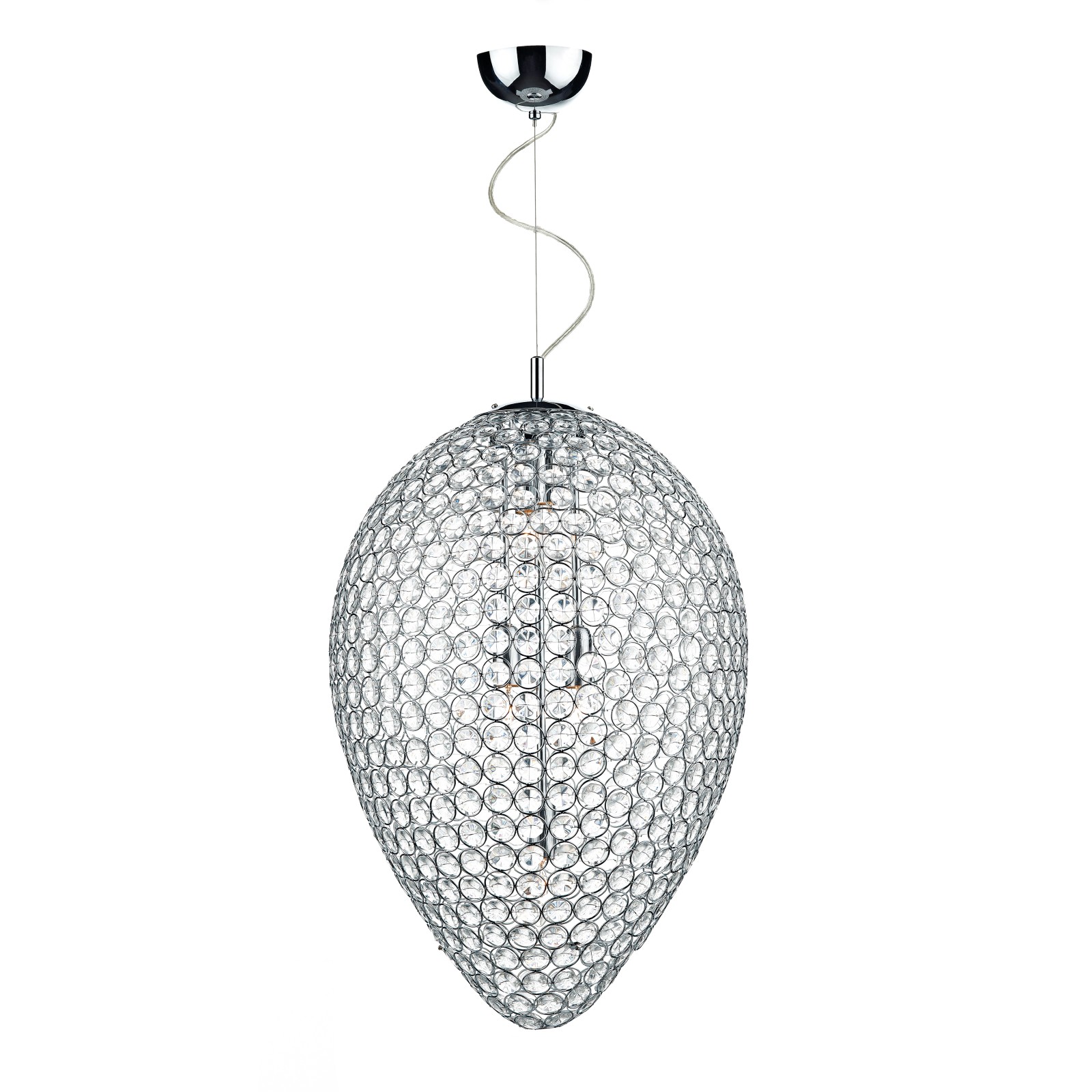 The Lighting Studio   Frost 5 Light Pendant Polished Chrome and Clear Faceted Crystal in Size 5, BrandAlley