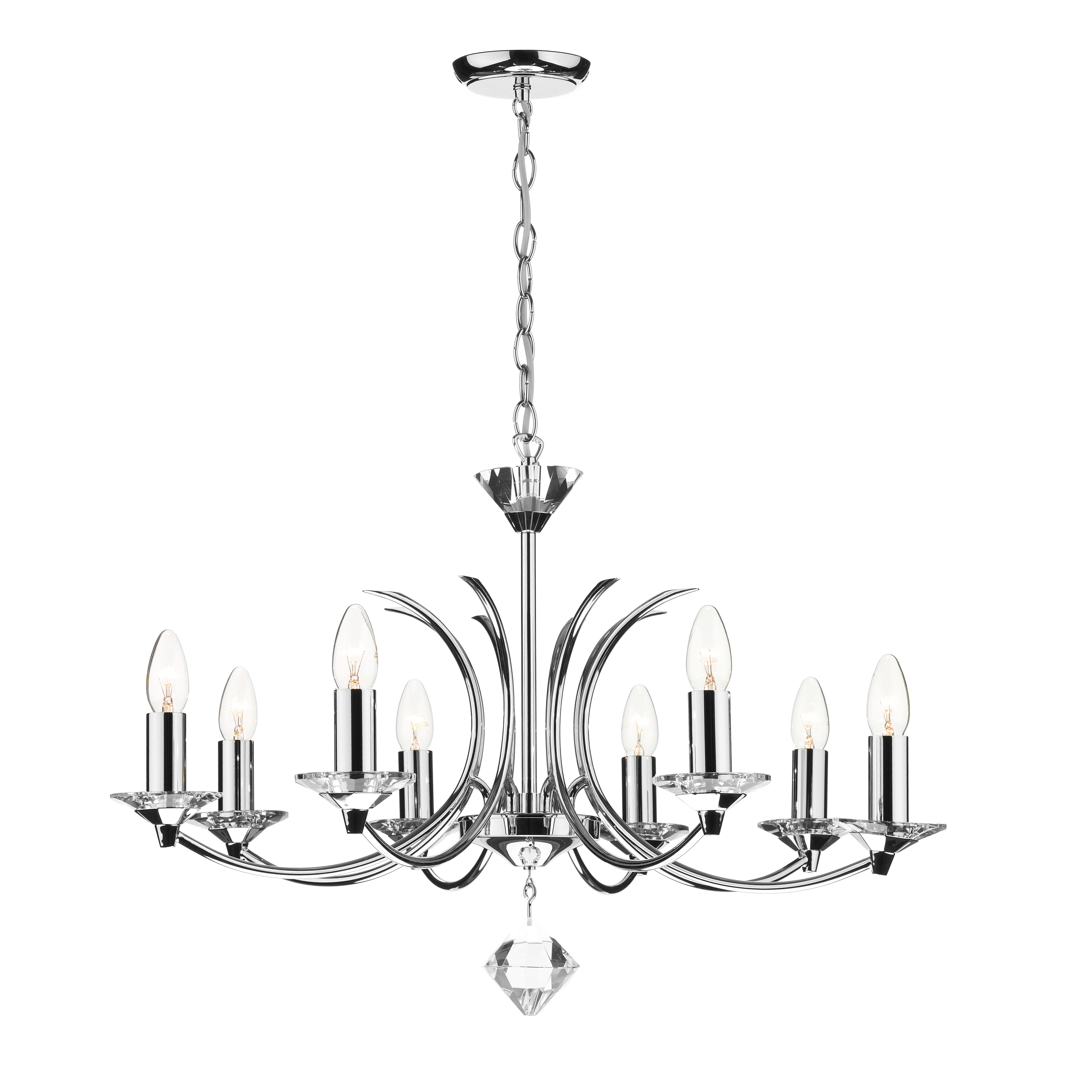 The Lighting Studio   Medusa 8 Light Dual Mount Pendant K9 Crystal Polished Chrome in Size 8, BrandAlley