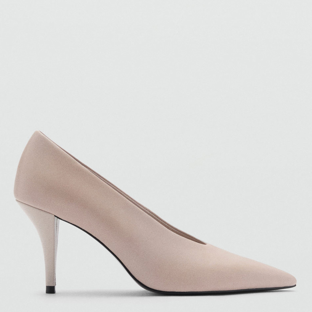 Grey Funnel-heeled leather shoes