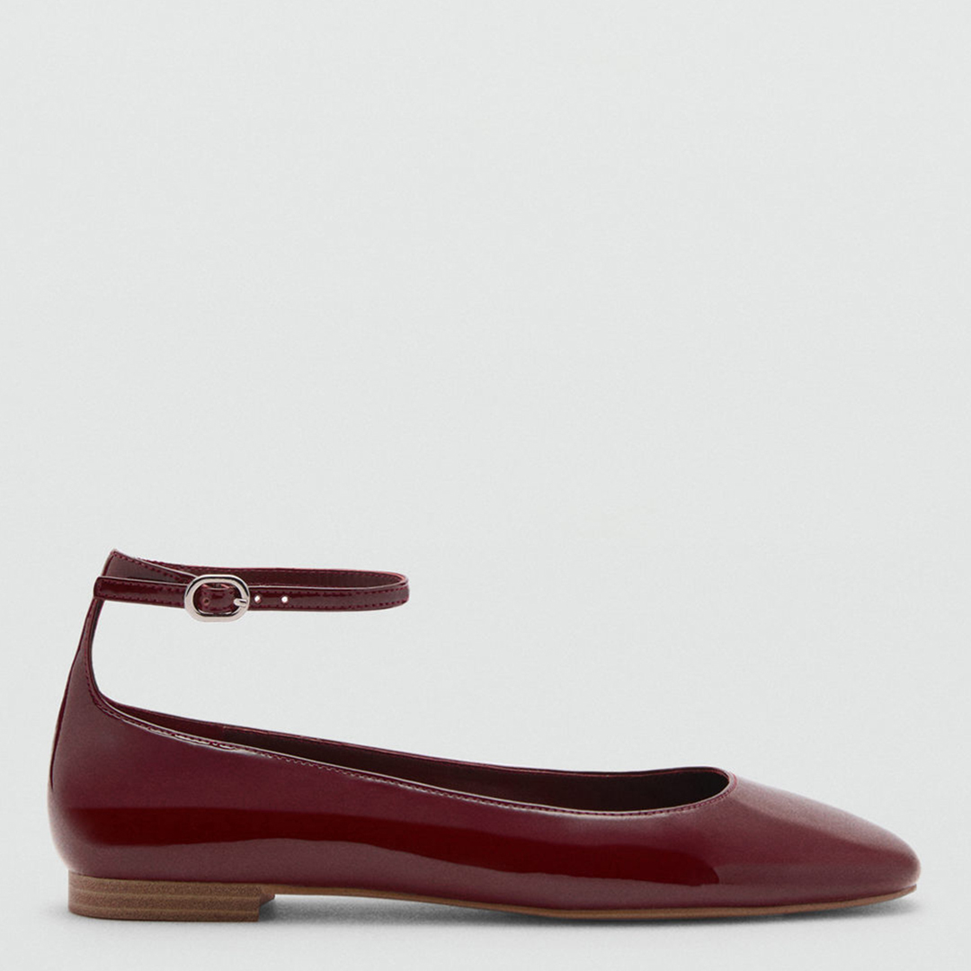 Burgundy Gigi Patent Leather Ballet Flats