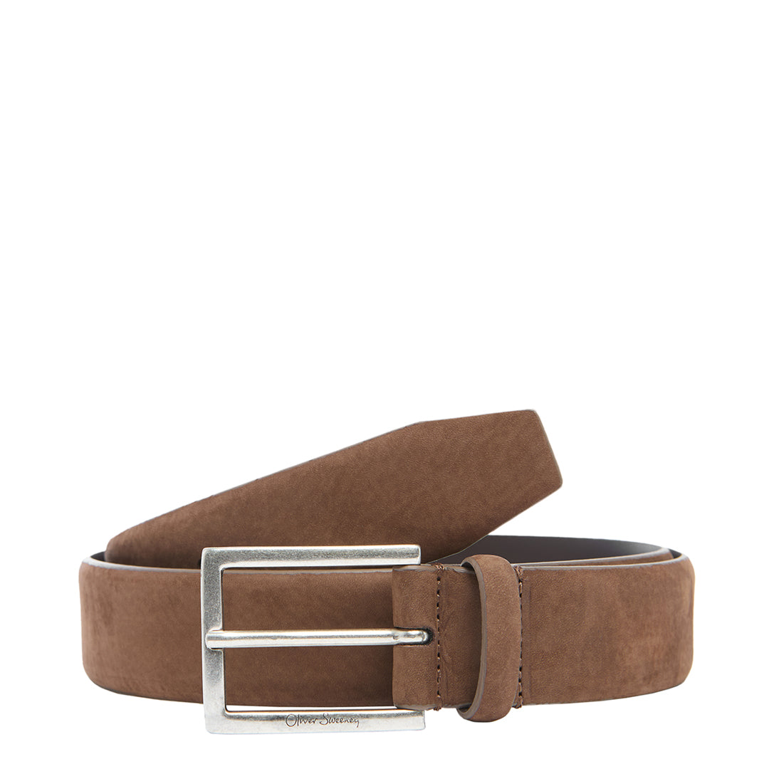 Oliver Sweeney Men's  Dark Tan Busso Leather Belt in Size XL, BrandAlley