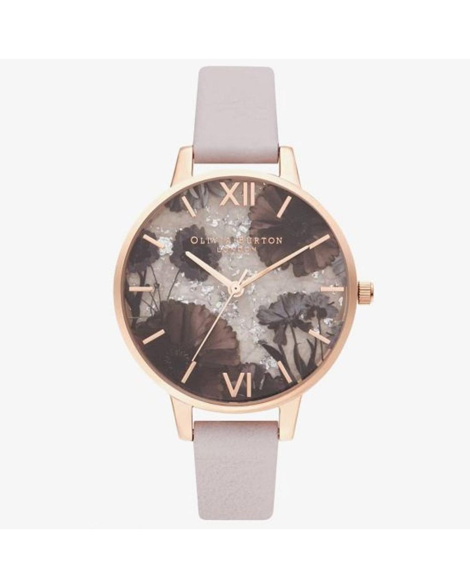 Olivia Burton Women's  Floral Watch Dusty Pink Leather Strap Wo -  Watches , BrandAlley