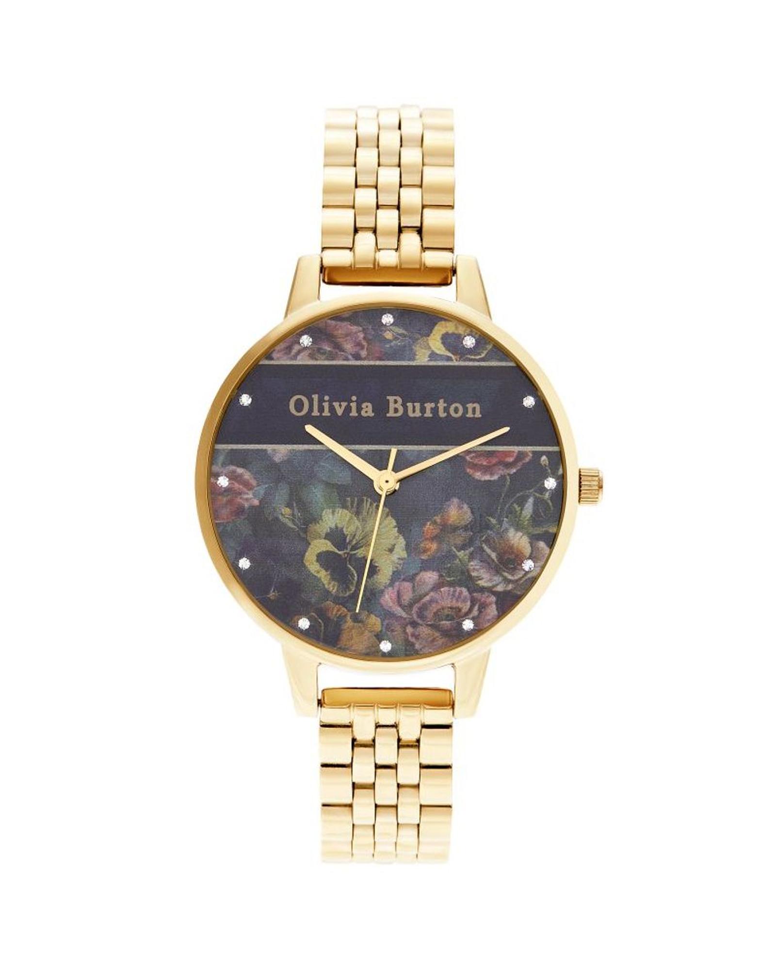 Olivia Burton Women's   Gold Floral Dial Watch Band Ob0b16vs01ac Wo Watches in Size Small, BrandAlley