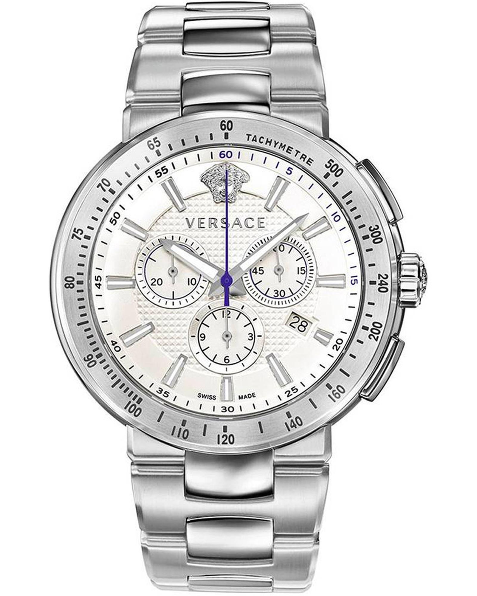 Versace VRace Chronograph Watch Silver - Grey Watches