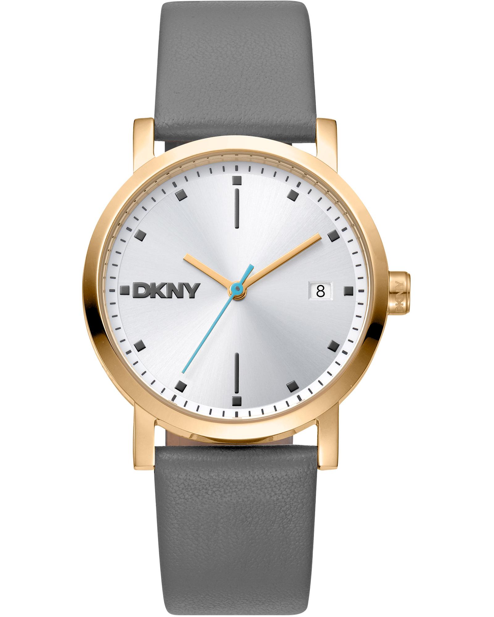 DKNY Women's   Grey Ny2478 Leather Minimalist Watch Wo Watches , BrandAlley