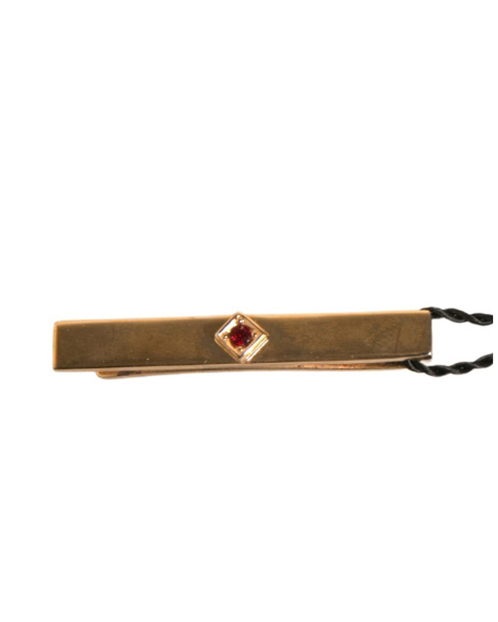 Gold Tie Bar Ruby AccentTie Clips Gold Tie Bar Ruby AccentTie Clips
