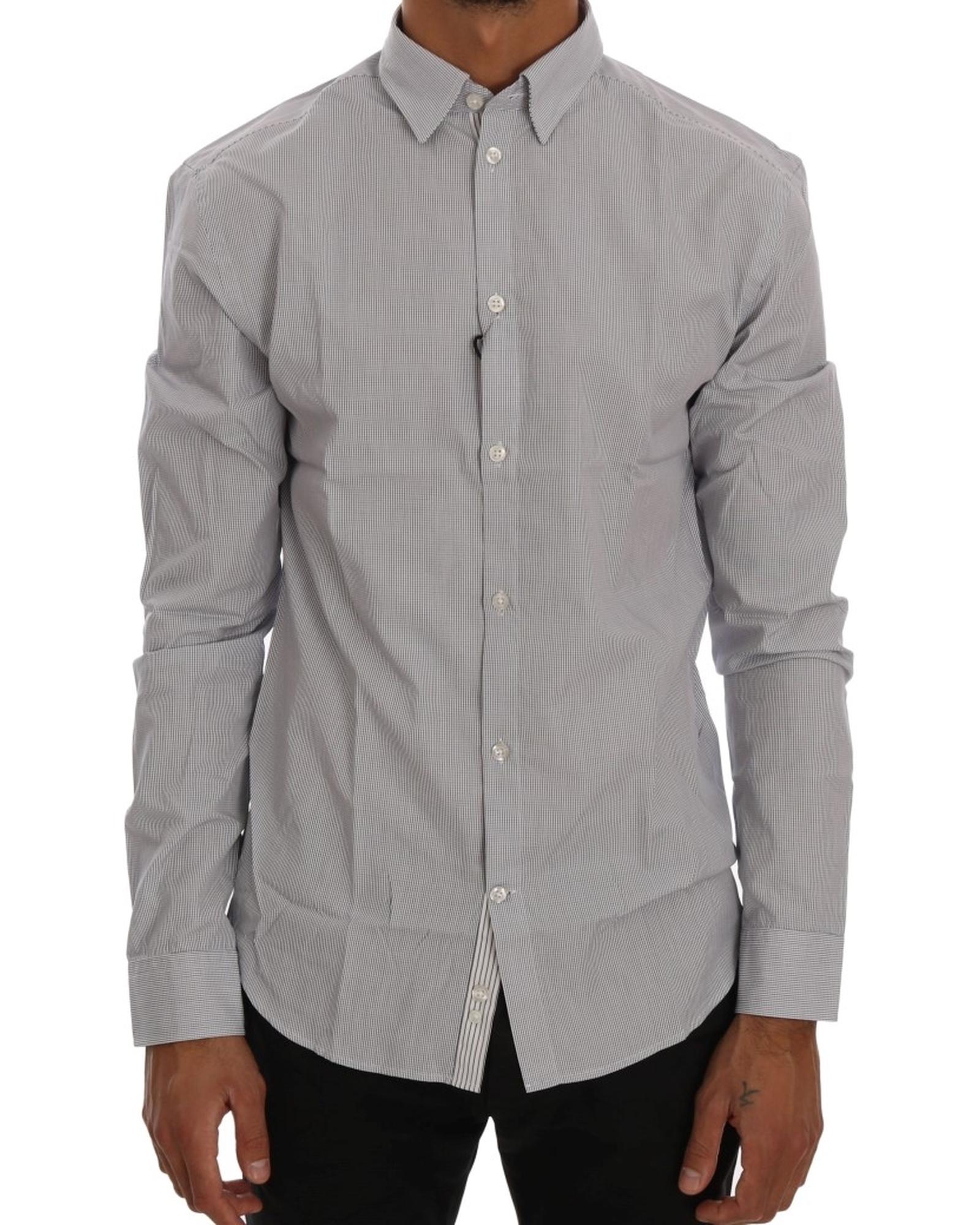 Frankie Morello Striped LongSleeve Dress Shirt  - Blue - Size Medium