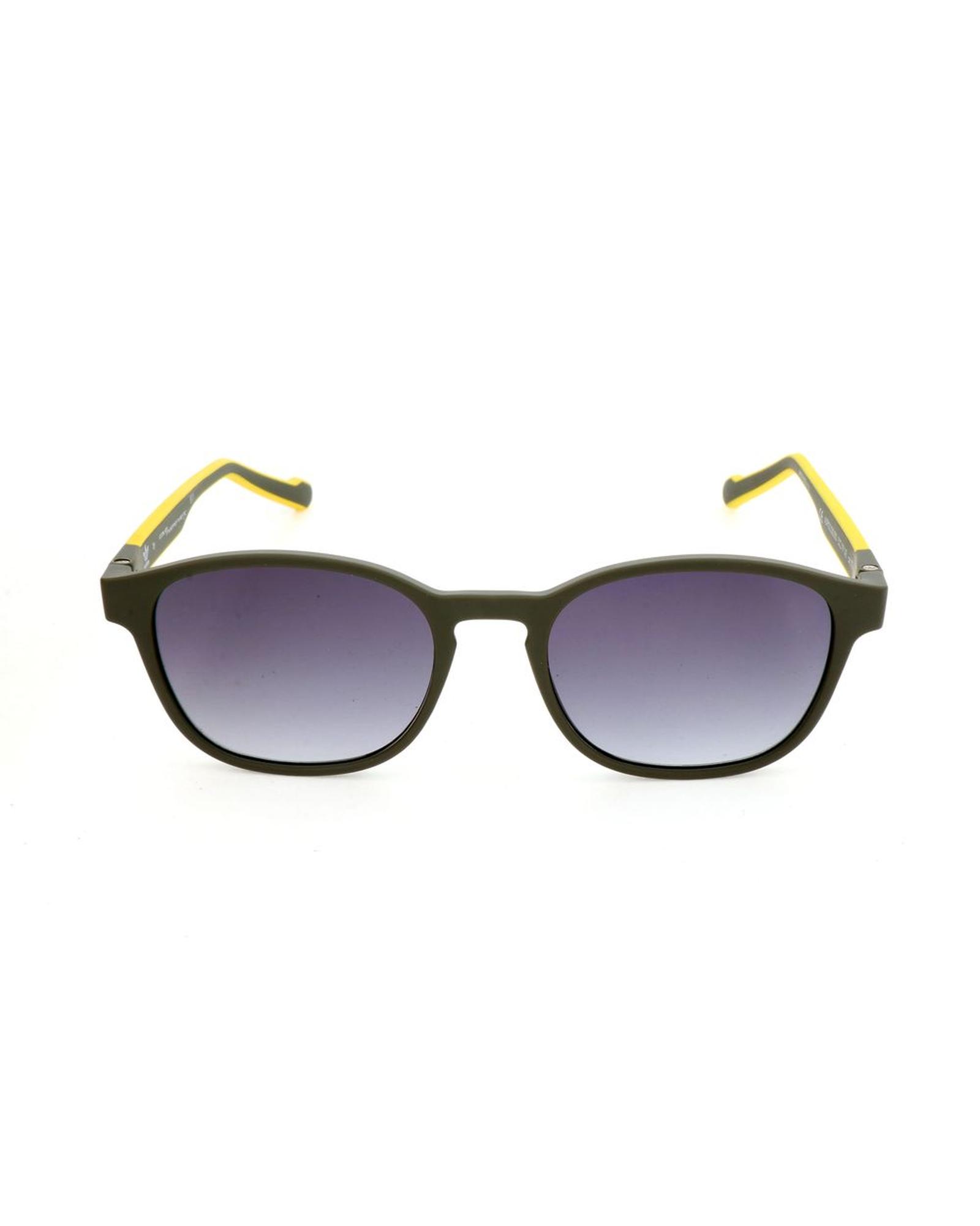 Adidas Men's  Round Sunglasses Olive Green Yellow Accents- Army in Size 3, BrandAlley