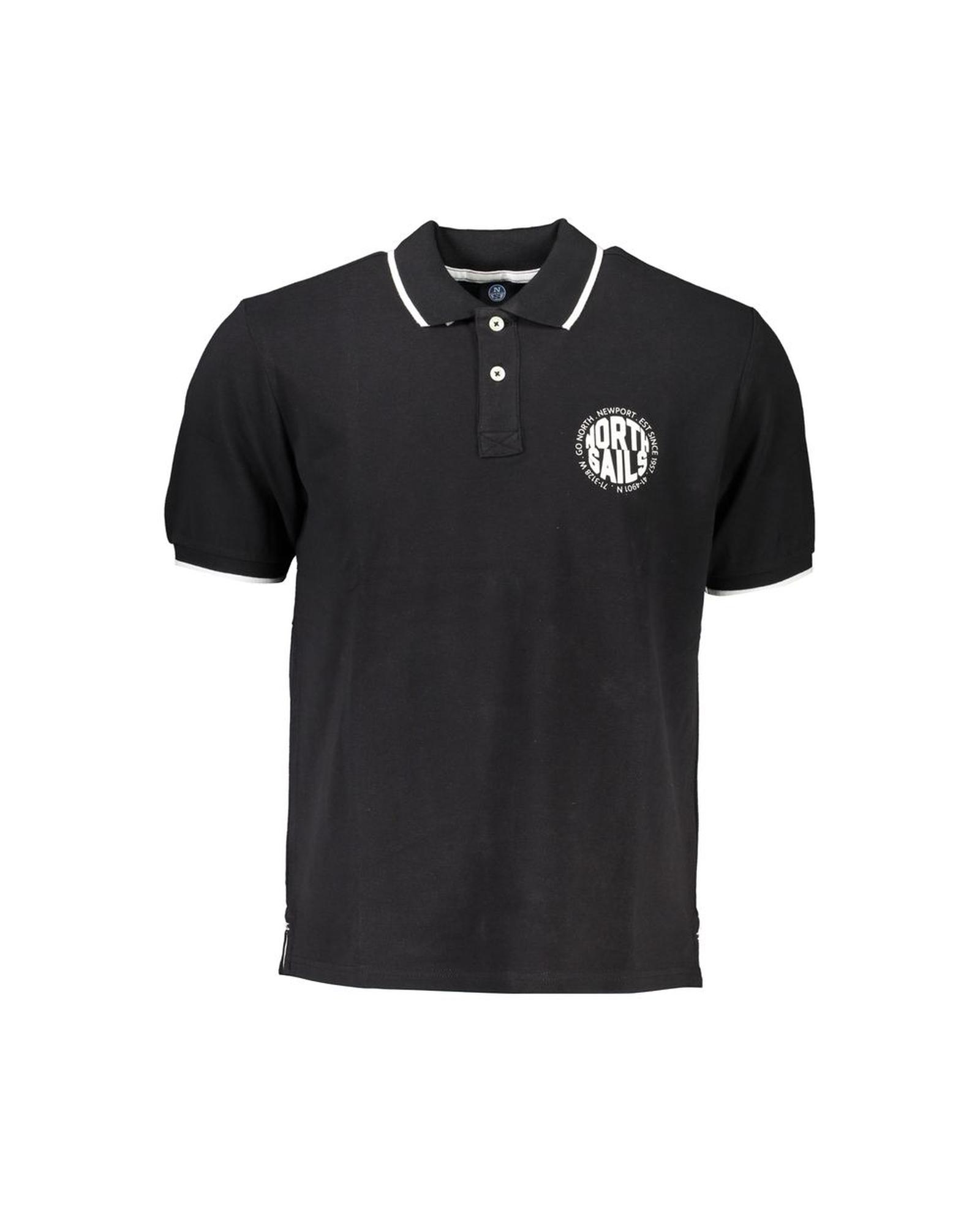 NORTH SAILS Polo Shirt Classic Fit Short Sleeves  - Black Polos - Size L