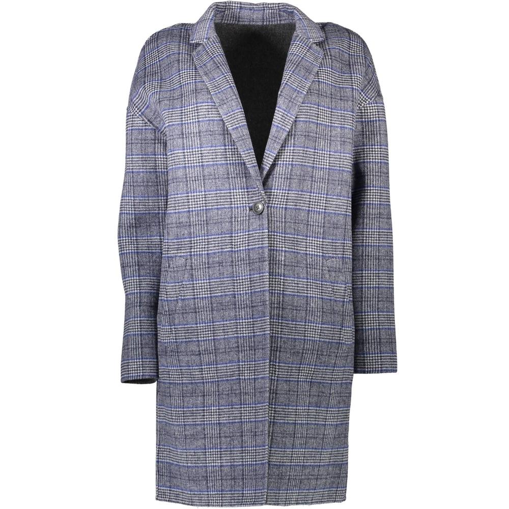 Plaid Overcoat Classic Fit Wo - Gray Jackets
