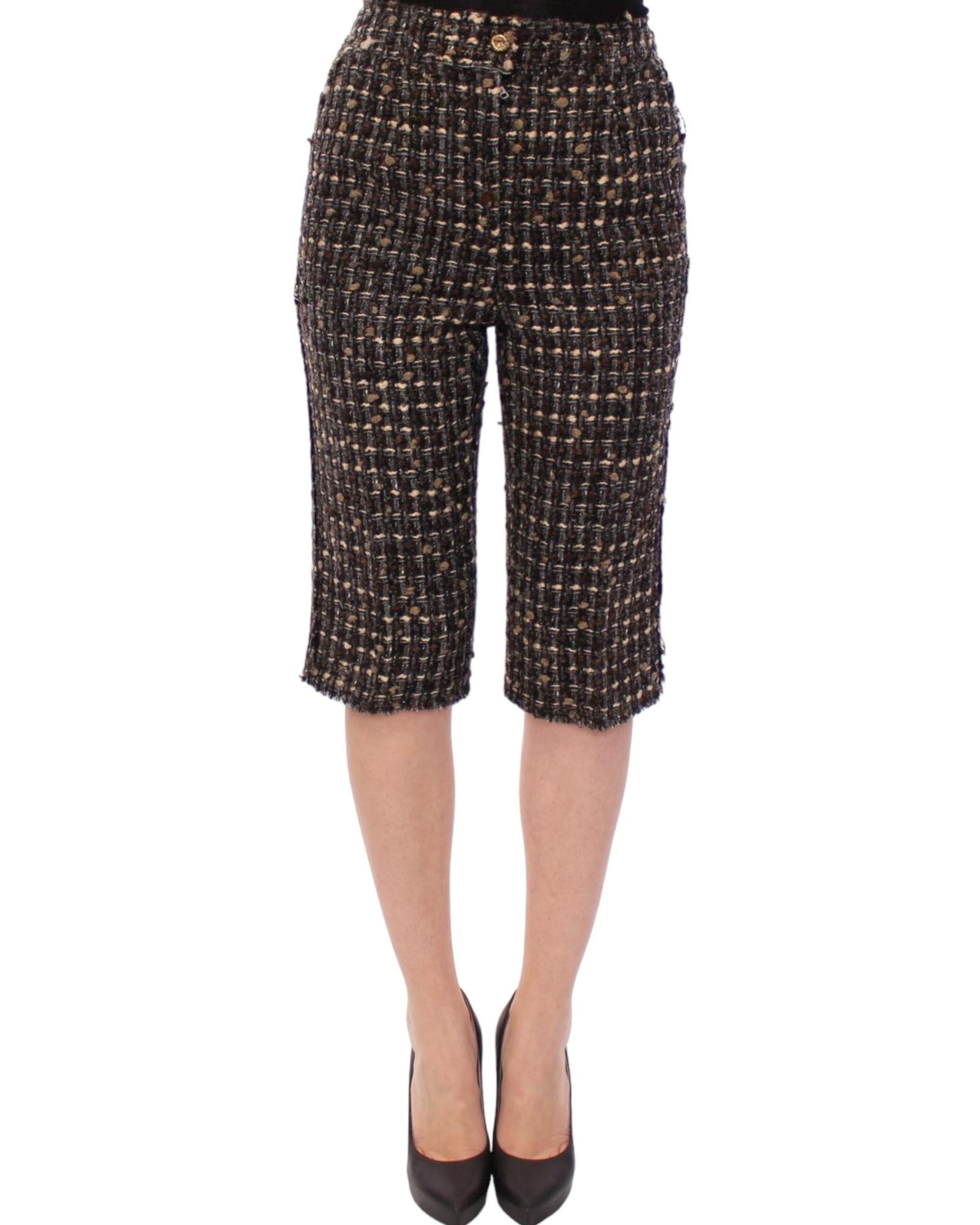 Dolce & Gabbana Cropped Tweed Shorts Wo - Multicolor - Size 8