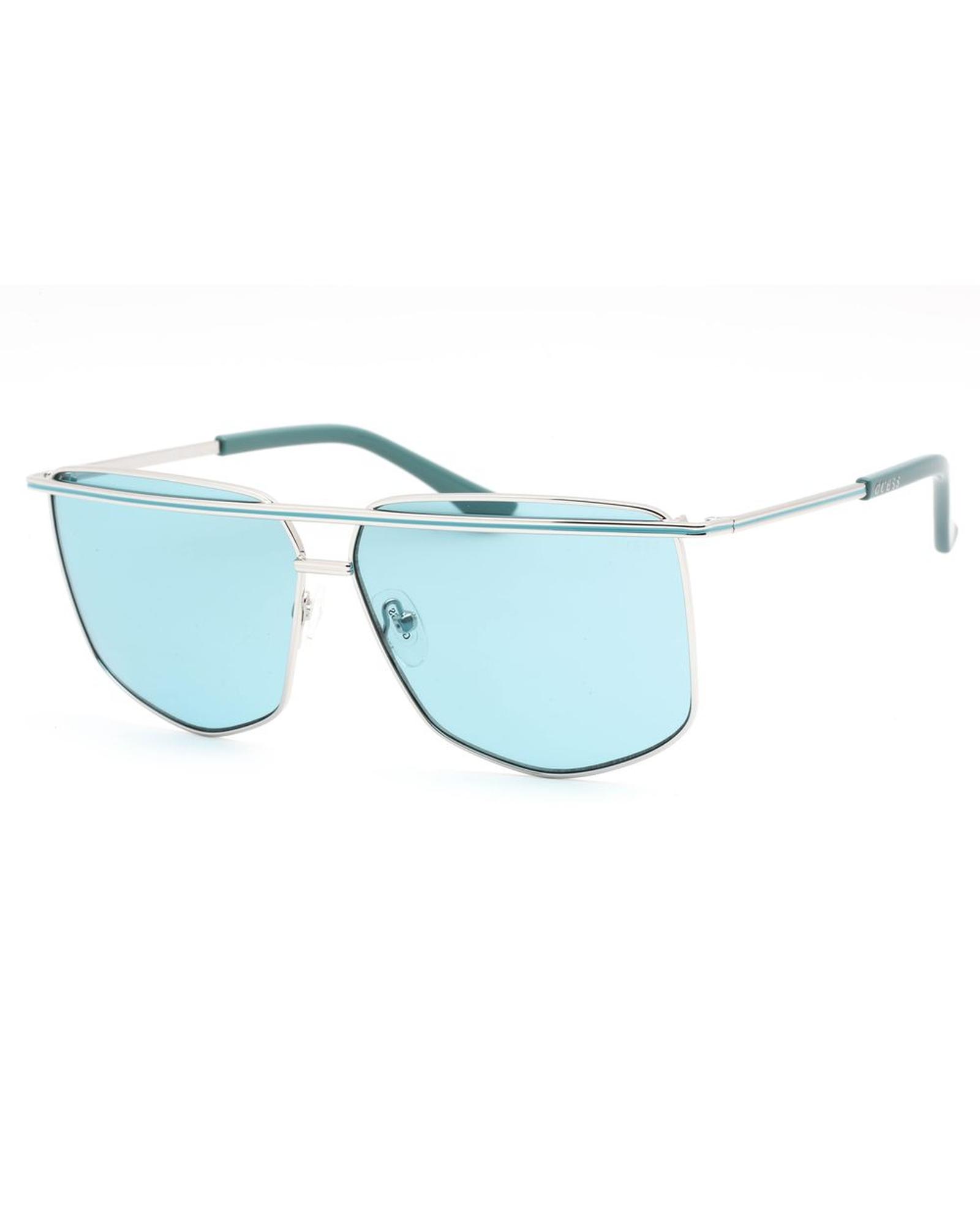 GU7851 Aviator Sunglasses Light Blue Wo - Gray