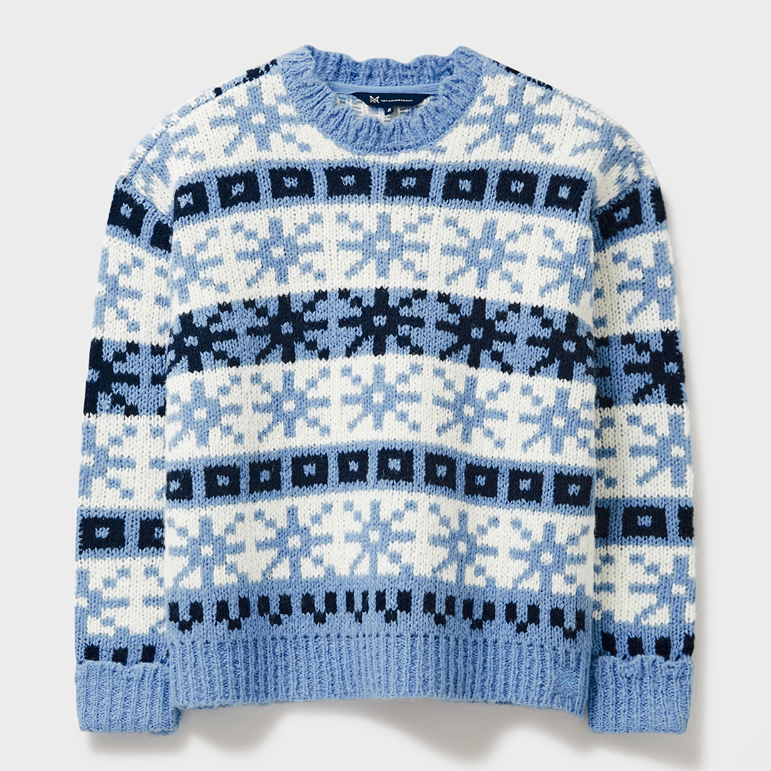 Blue Rosie Wool Blend Fairisle Jumper