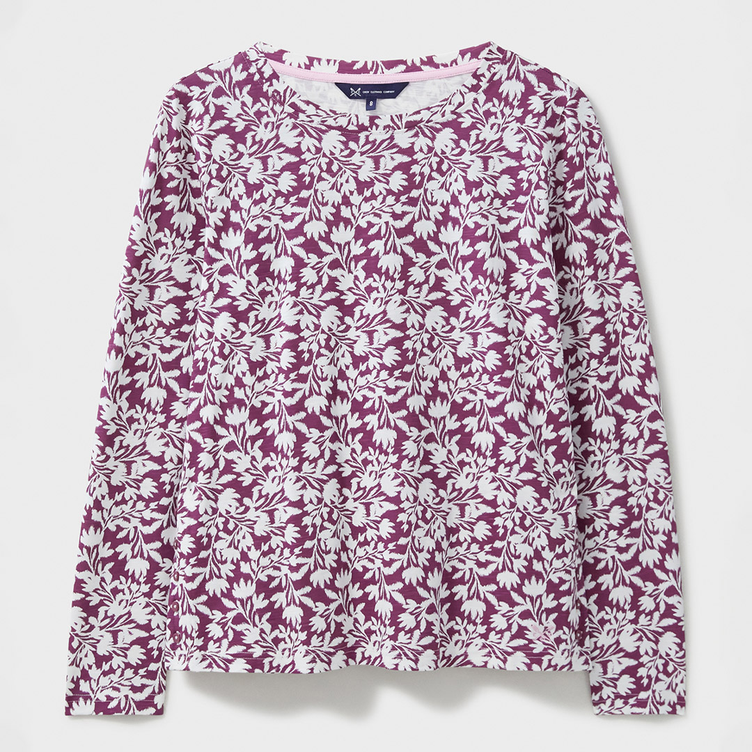 Pink/White Cassandra Floral Print Cotton Top