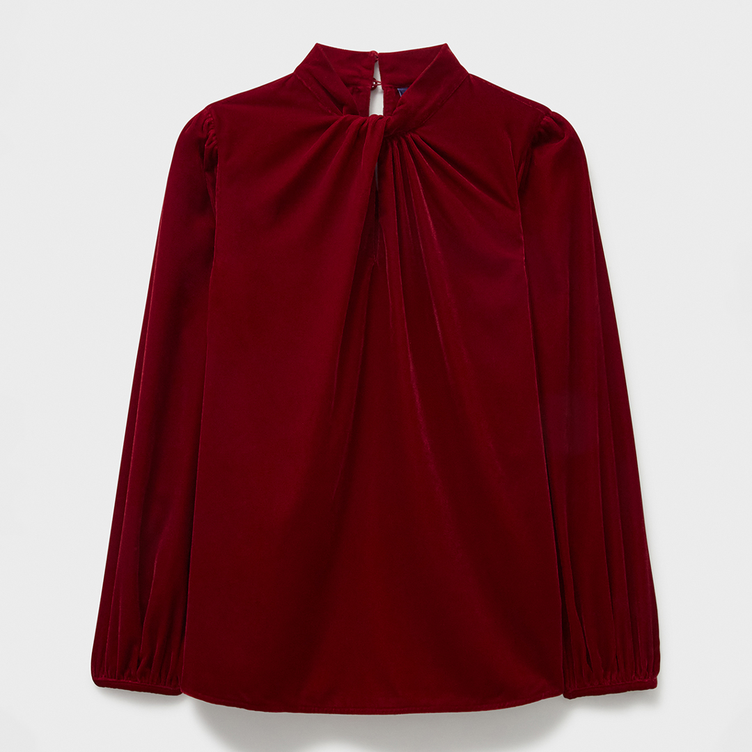 Red Georgia Velvet Blouse