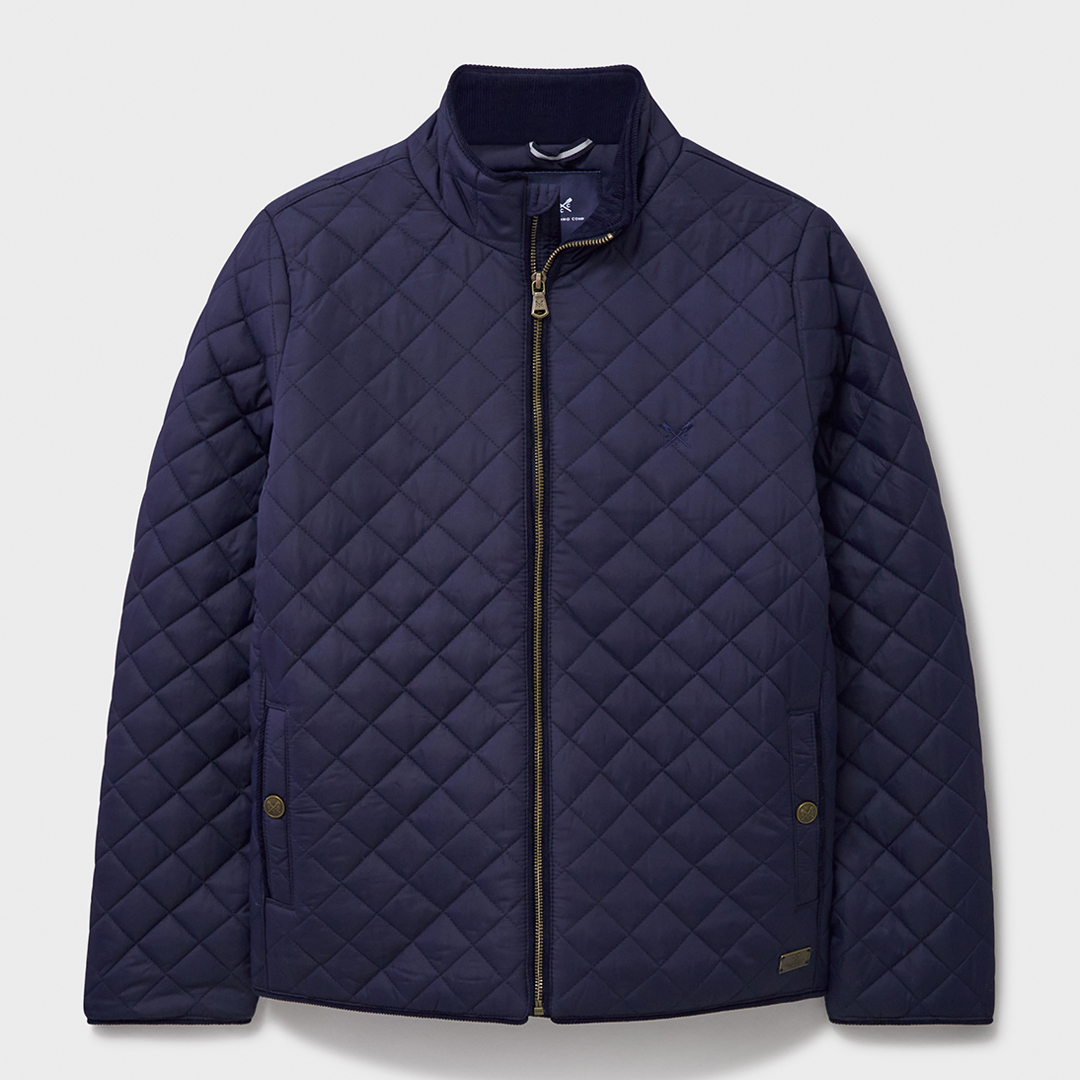 Navy Midweight Padded Diamond Quilted Jacket