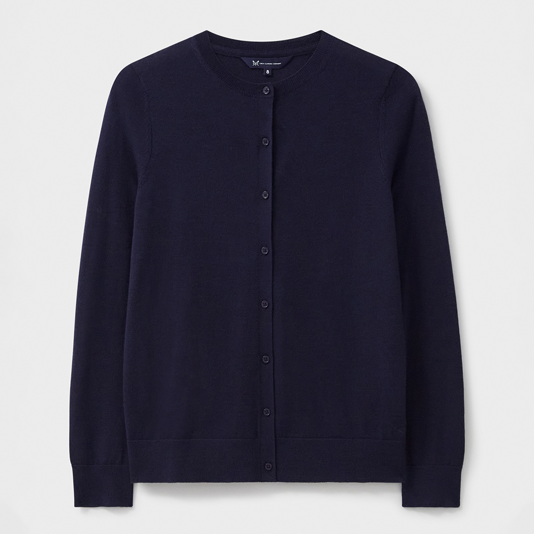Navy Merino Wool Cardigan
