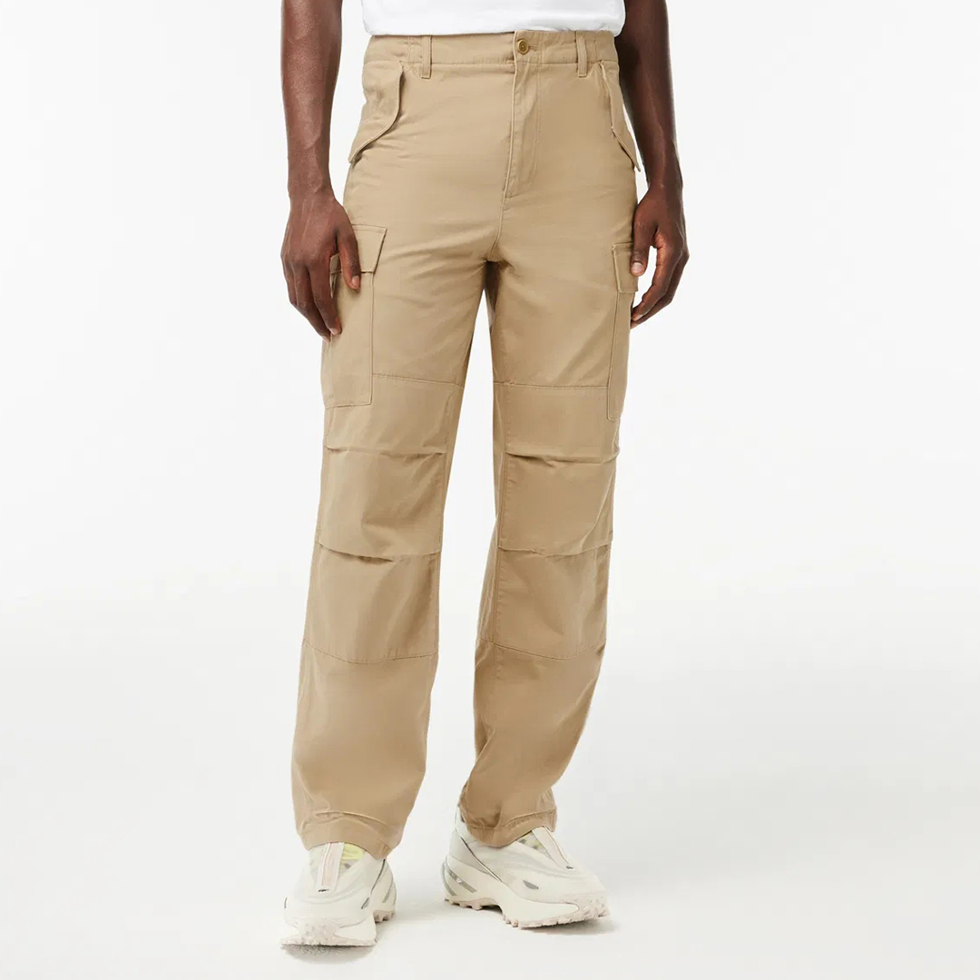 Lacoste Men's   Beige Sand Tapered Cargo Trousers in Size 33, BrandAlley