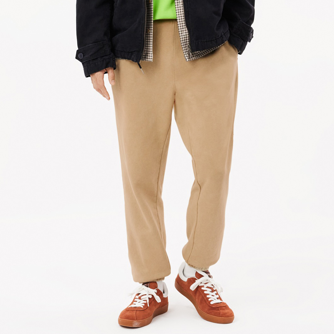 Sand Elasticated Embroidered Joggers