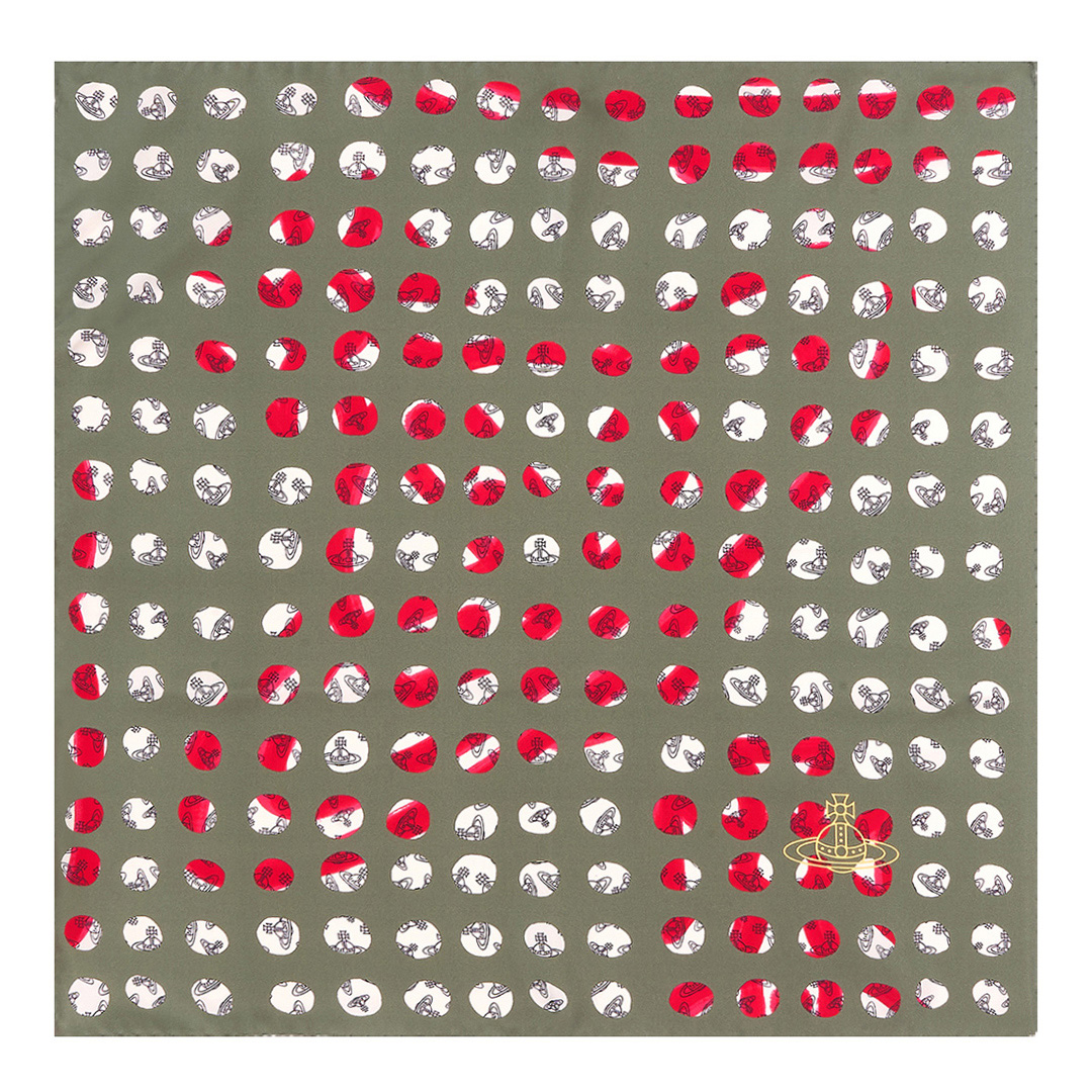 Vivienne Westwood Green Dots Pocket Square
