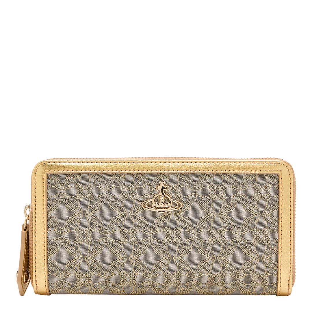 Mini Gold/ Grey Classic Zip Round Wallet Mini Gold/ Grey Classic Zip Round Wallet