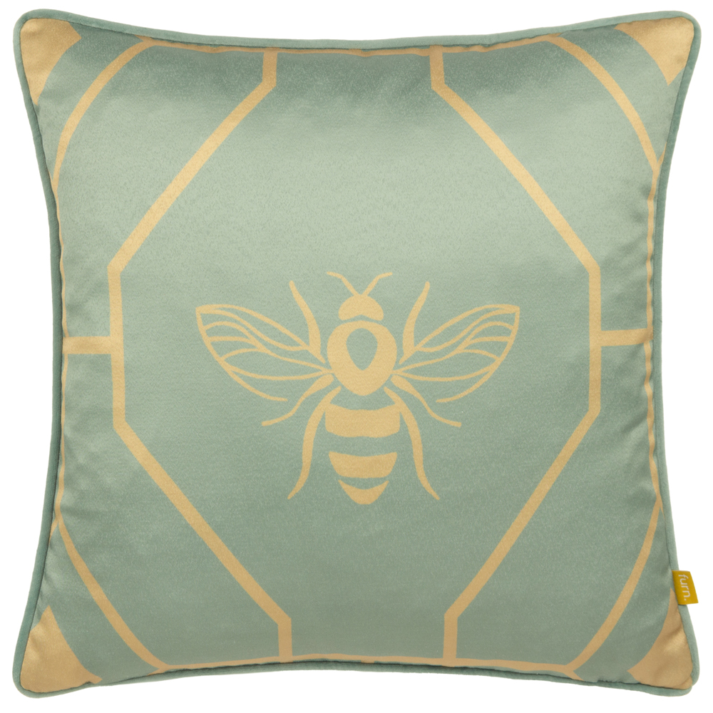 furn.  Furn.  Green Bee Deco Geometric 43 X 43Cm Feather Cushion Eau De Nil in Size 43, BrandAlley