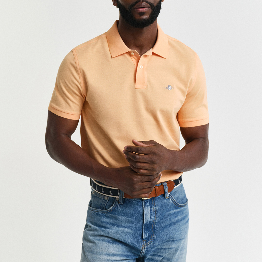 Peach Shield Polo Shirt