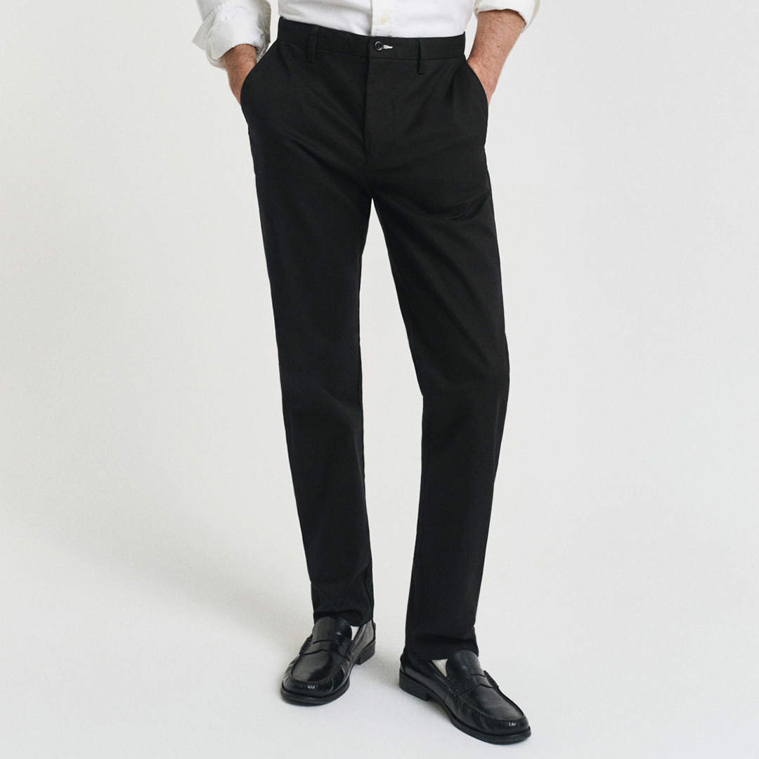 Black Twill Regular Chino