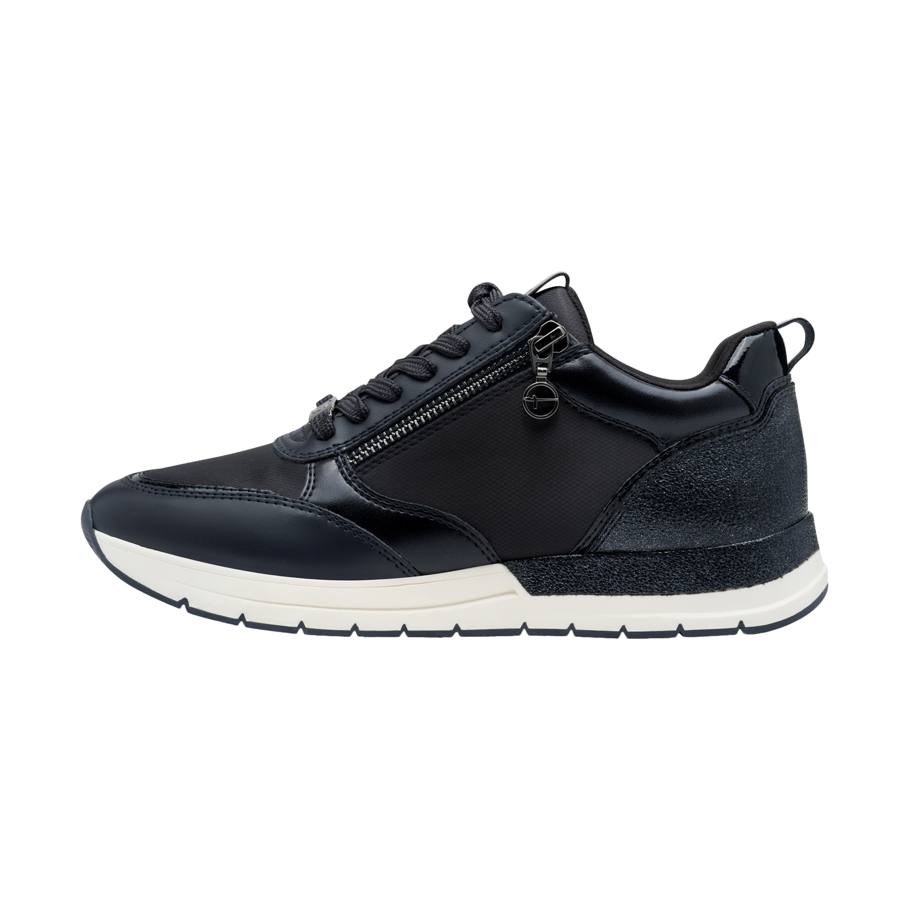 Tamaris Women's   Blue Navy Fashion Lace-Up Zipped Sneakers Trainers in Size 38, BrandAlley