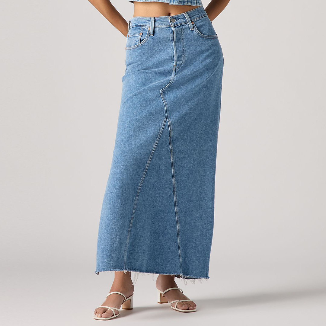 Levi's Women's  Blue Long Slit Skirt in Size 26, BrandAlley