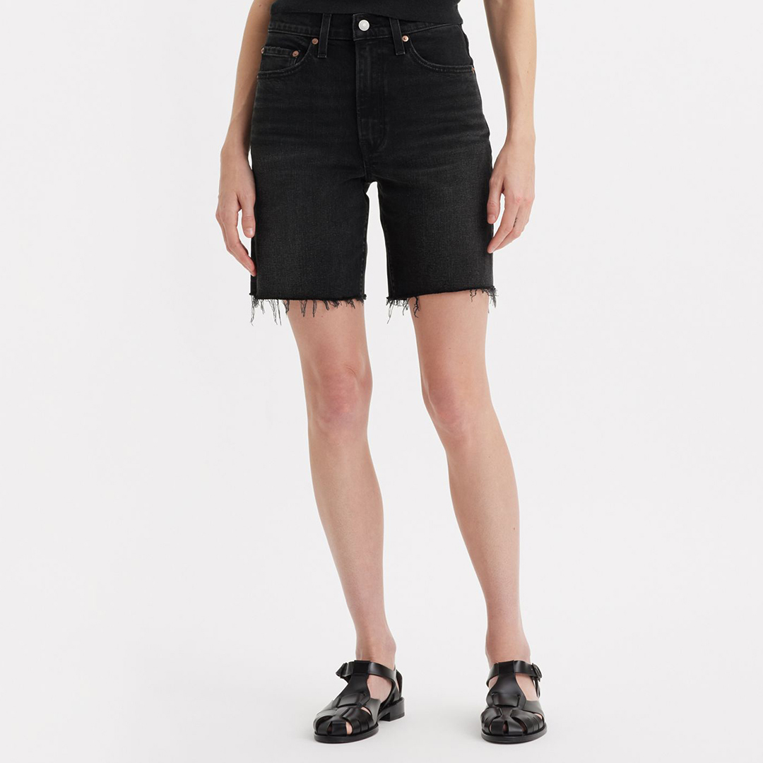 Black Ribcage Bermuda Shorts