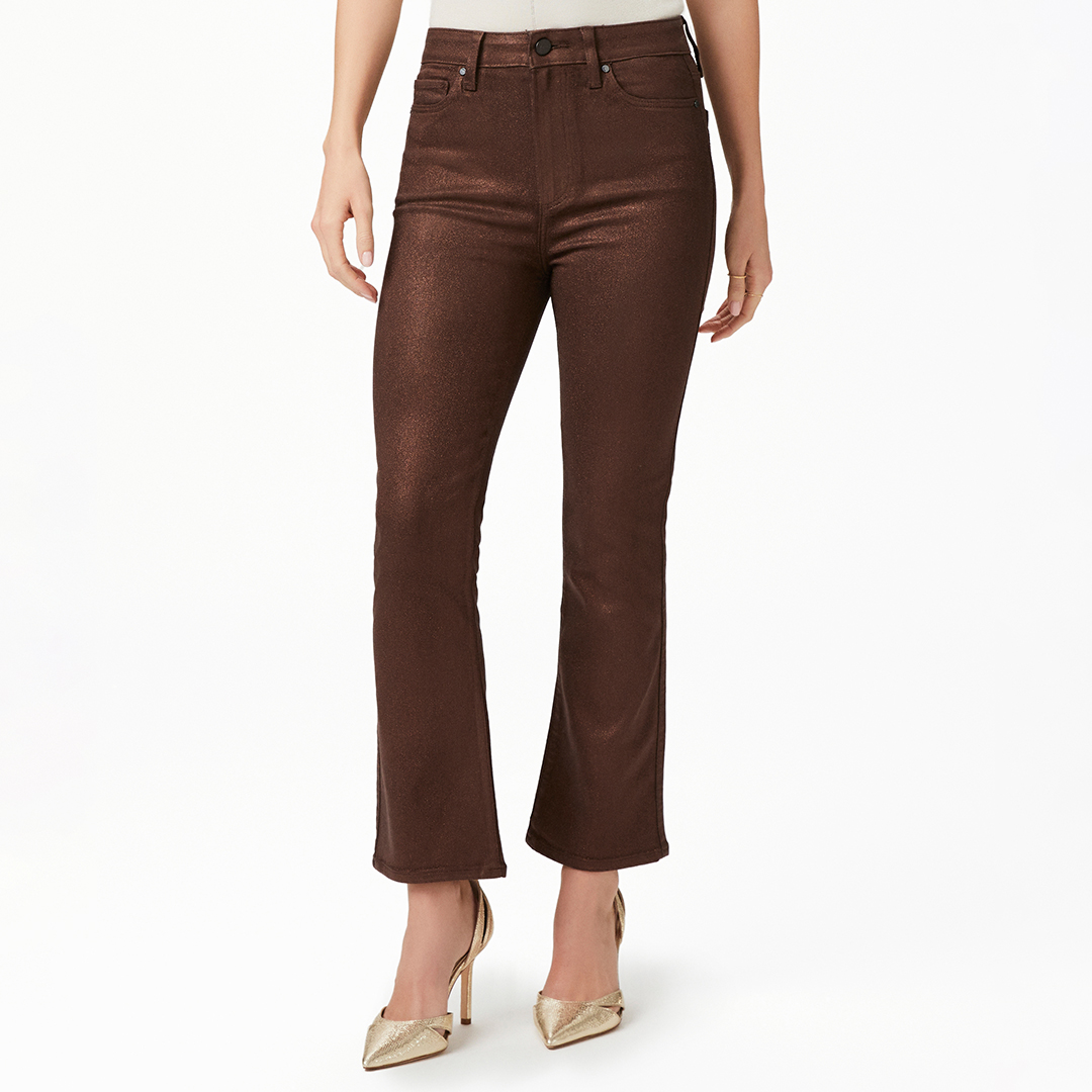 Paige Women's  Bronze Coated Claudine Kick Flare Jean in Size 26, BrandAlley