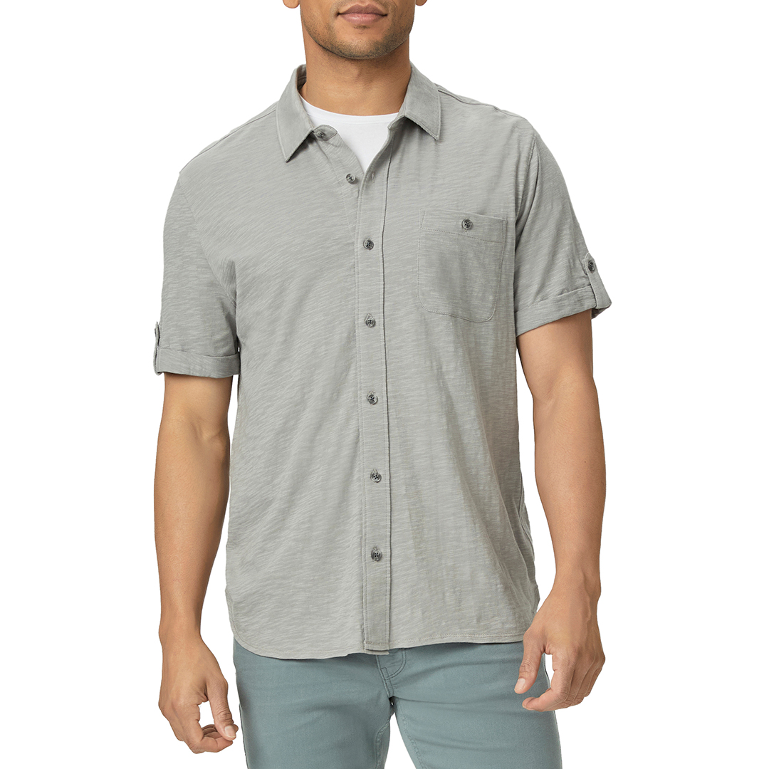 Grey Brayden Short Sleeve Cotton Shirt
