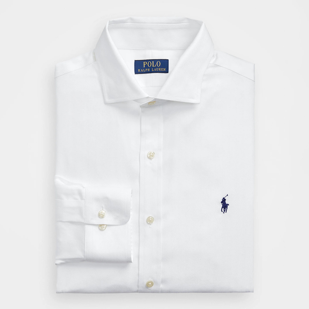 White Custom Fit Poplin Shirt